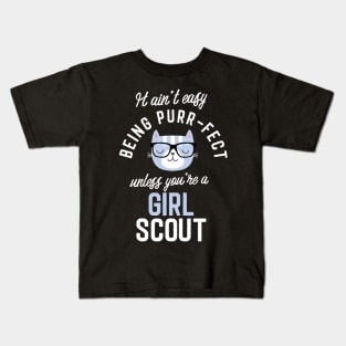 Girl Scout Cat Lover Gifts - It ain't easy being Purr Fect Kids T-Shirt